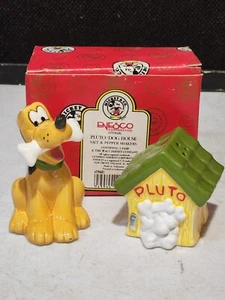 NEW IN BOX Disney PLUTO & DOG HOUSE Enesco Mickey & Co. Salt & Pepper Shakers - Picture 1 of 4