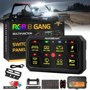 Auxbeam RGB Auxiliary 8 Gang Switch Panel Toggle Momentary Pulsed Control ATV - Bild 1 von 12