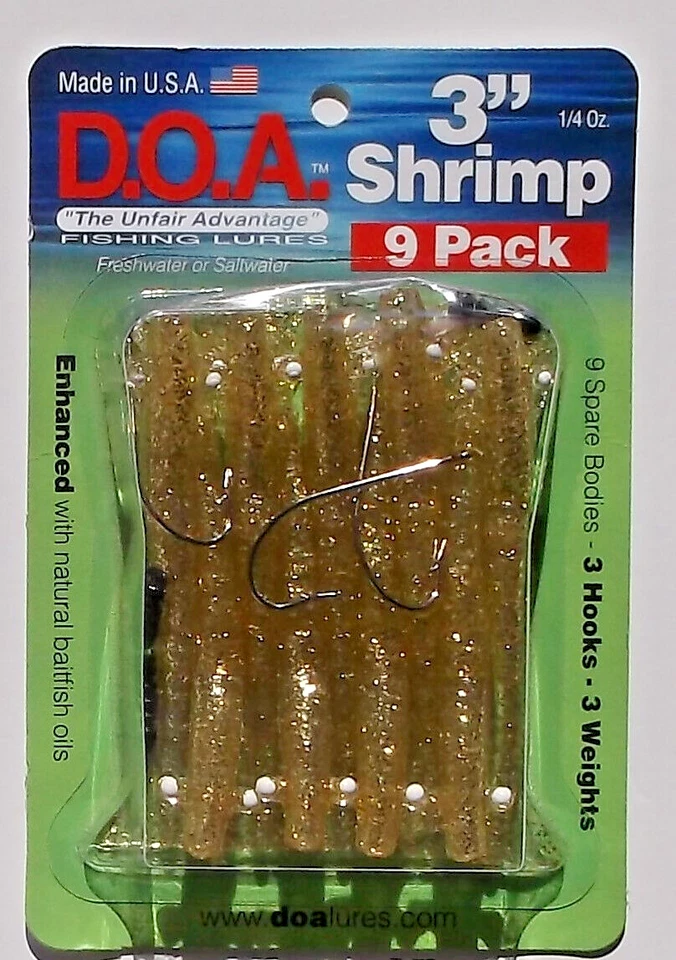 9 DOA 3" ORO CLARO BRILLO CAMARONES + 3 PESAS Y GANCHOS Foto 1 de 1