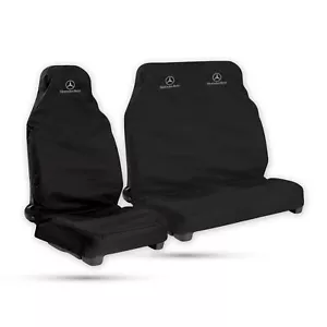 For Mercedes Benz Sprinter Van 2+1 Seat Cover Waterproof Black with Logos - Picture 1 of 1