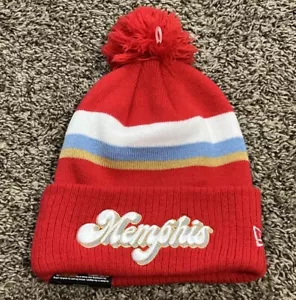 New Era Memphis Grizzlies 2024-25 City Edition Red Pom Knit Beanie Hat Cap NWT - Picture 1 of 6