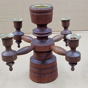 Candelabro de madera Iroko caro / Kambala candelabro org. Erzgebirge - Imagen 1 de 8