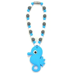 Nummy Beads Blue Seahorse Teether Toy Attaches To Baby Carrier, Car Seat, Hig... - Picture 1 of 4