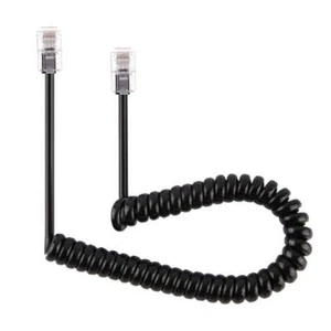 4 Core Male to Male RJ11 Spring Style Telephone Extension Coil Cable Cord Cable, - Afbeelding 1 van 4