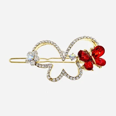 ЖЕНЩИН бабочка заколка для волос заколка со стразами кристалл шикарный уникальный красный R14 - Изображение 1 из 3