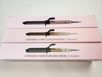 Ella Bella 1 - 1.25 - 1.5 inch Ceramic Curling Iron - Black/Gold - Open Box - Image 1 of 4