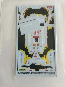 DECAL 1 43 MITSUBISHI EVO X N° 56 RALLY WRC MONTE CARLO 2012 - Picture 1 of 1