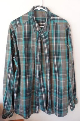Horny Toad Mens Shirt Button Down Long Sleeve Plaid Blue Grey Size L - Image 1 of 4