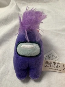 Juguete de peluche Among Us mohawk púrpura compañero de tripulación Toikido 4" - Imagen 1 de 2