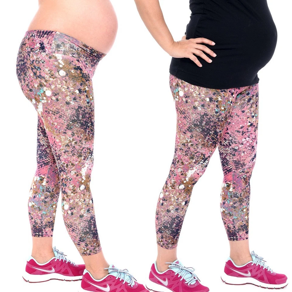 Activewear Printed Maternity Leggings Capris Supplex XS-S-M-L Made in Brazil - Image 1 of 4