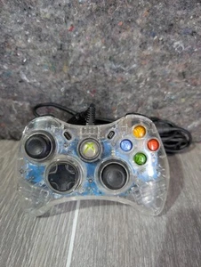 Xbox 360 Clear Remote PL-3702 Controller Afterglow Wired Blue LED Tested - Picture 1 of 2