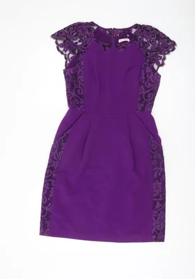 Vestido Vaina Whistles Para Mujer Púrpura Panel Encaje Reino Unido 10 Fiesta Cóctel Foto 1 de 4