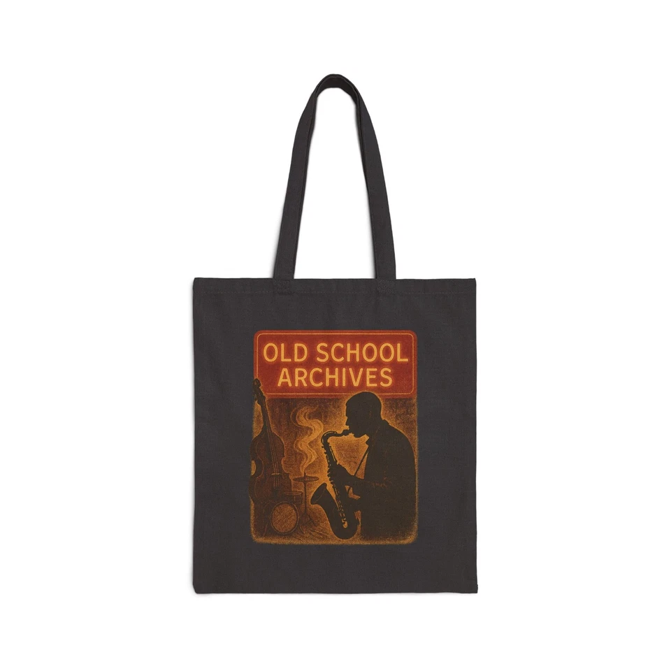 The Old-School Archives Canvas Vinyl Record Shopping Bag Jazz Motif - Image 1 of 1