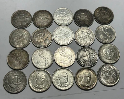 1892 TO 1953 MIXED COMMEMORATIVE HALF DOLLAR ROLL / 20 COINS - Image 1 of 2