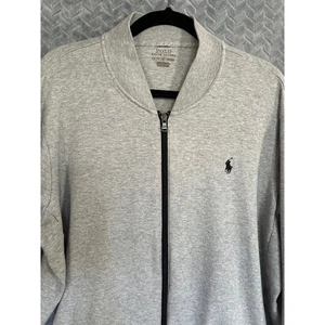 Chaqueta Polo Ralph Lauren Para Hombres Cremallera Completa Gris Talla XL Clásica Informal Activa Exterior - Imagen 1 de 6