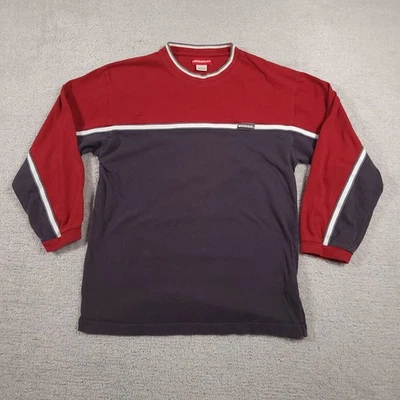 Vintage 1990s Faded Union Bay Long Sleeve Colorblock Shirt Youth Large Boy 16/18 - Image 1 of 4