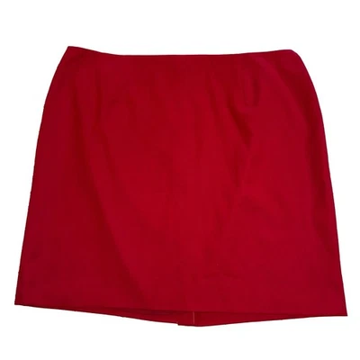 Talbots Wool Blend A-Line Mini Skirt Women’s 22W Red Stretch Lined - Image 1 of 4