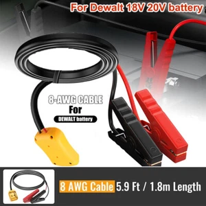Jumper Cables for Car with Adapter for Dewalt Battery 8AWG 5.9FT Auto Booster - Picture 1 of 12