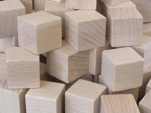 Holzwürfel 25 mm Kantenlänge, 95 St., Buche, unbehandelt, hohe Maßhaltigkeit - Bild 1 von 1