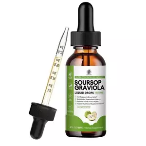 1X 60ml Soursop Graviola Liquid Drops 1800mg Natural Antioxidant Immune Boost - Picture 1 of 10