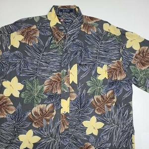 Chaps Ralph Lauren Hawaiian Hibiscus flower Luau Mens button front shirt Large - Picture 1 of 10