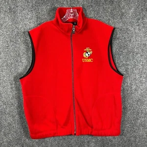 USMC Cuerpo de Marines de los Estados Unidos AKWA EE. UU. Hecho en EE. UU. Chaleco polar rojo XL *Defecto menor - Imagen 1 de 12