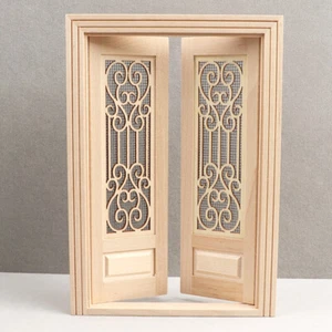 1/12 Scale Dollhouse Plain Luxury Double Door Villa Wooden Furniture Miniature - Zdjęcie 1 z 5