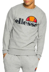 ellesse Herren Sweatshirt Rundhals Sport Sport Logo Fleece Sweat Oberteil Grau - Bild 1 von 5