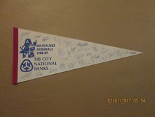 IHL Milwaukee Admirals Vintage 1988-89 Facsimile Autographed Hockey Pennant