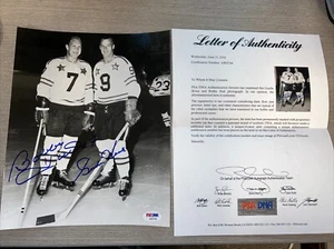 Gordie Howe & Bobby Hull Dual Signed Photo 8x10 PSA Certified Detroit Red Wings - Picture 1 of 5