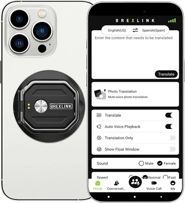 3-in-1 AI Translator Recorder, BrexLink Voice Recorder Translator with APP Contr - Image 1 of 4