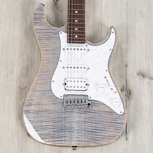 Suhr Standard Plus HSS Guitar, Pau Ferro Fingerboard, Trans Blue Denim Slate