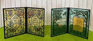 Vintage Multi  Stained Glass 5x7 Table Top BEAUTIFUL  Sun Catcher Lot 2 - Picture 1 of 12