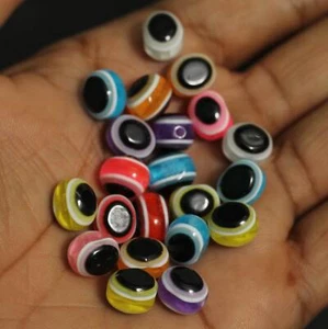 Acrylperlen 10 x 8 mm Oval Auge Mehrfarbig - Bild 1 von 8