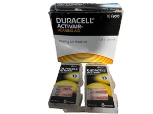 Duracell Hearing Aid Batteries Size 13 Activair (80 Batteries) - Picture 1 of 4