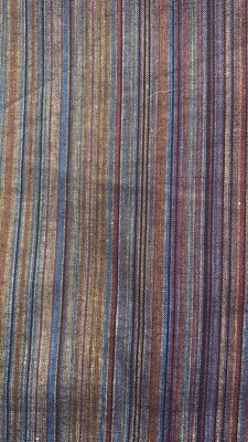Artisan Striped Woven Cotton Fabric 75x56” - Image 1 of 4