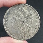 CAN Love Token Ititials 1882 $ 1 Morgan Silber Dollar Gesicht Tattoo graviert