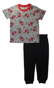 Spider-Man Boys S/S Gray Top Two-Piece Jogger Pant Set Size 2T 3T 4T 4 5 6 7 - Picture 1 of 2