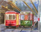 Sleeping Streetcars, New Orleans, oil painting by Tim Lauer, 16" x 20"