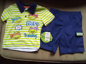 Boys Outfit, Size 24 Months Teenage Mutant Ninja Turtles Top and Shorts, NWT - Picture 1 of 5
