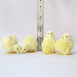 2Pcs Garden Home Decor Lifelike Baby Chicken Plush Furry Animal Figurine Chick - Picture 1 of 6