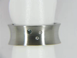 Rosenthal Design Schmuck Edelstahlring mit 3 Brillanten, Gr. 58 - Bild 1 von 2