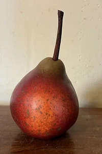 Penkridge Ceramics Tromp L'Oeil Porcelain Fruit Red Pear Sculpture England - Picture 1 of 10