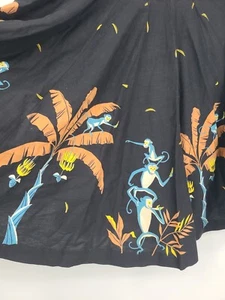 Vintage Full Circle Skirt, Monkeys Novelty Print Panel Skirt Large 30" W Retro - Picture 1 of 22