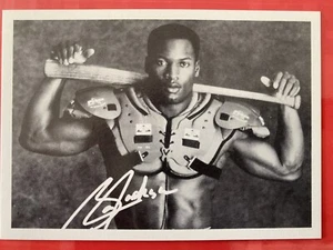 Bo Jackson PROMO CARD 1990 Score #697 Rookie Auto Signed S/W RC SHOULDER PADS - Bild 1 von 10