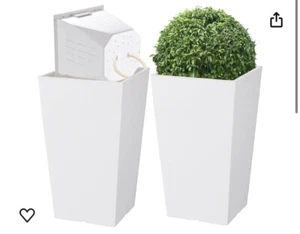 2 Pack Tall Planters + Baskets (Self Watering) (20" H)|Tall Planters for Outdoor - Picture 1 of 6