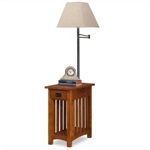 Leick Furniture Mission Chairside Solid Wood Lamp Table Medium in Oak - Picture 1 of 6