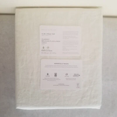 Pottery Barn Belgian Flax Linen Curtain 50x108 Cotton Lining Classic Ivory - Image 1 of 4