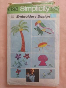 Simplicity 6198 Vintage Transfer Pattern for Embroidery 1973 - Picture 1 of 2