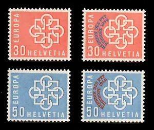 SWITZERLAND Helvetia 1959 Sc 374-377 MNH Complete Set of Individual Stamps CV$43 - Picture 1 of 2
